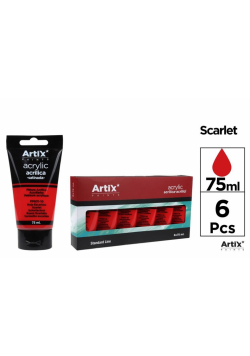 Farba akrylowa czerwień błyszcząca 75ml (6szt)