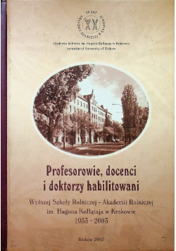 Profesorowie docenci i doktorzy habilitowani