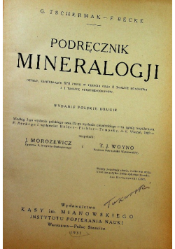 Podręcznik mineralogji 1931 r.