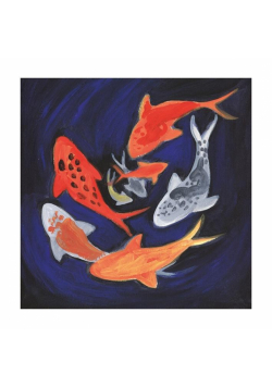 Karnet kwadrat z kopertą Koi Carp