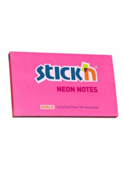 Notes samoprzylepny 127mmx76mm neon ciemnoróżowy