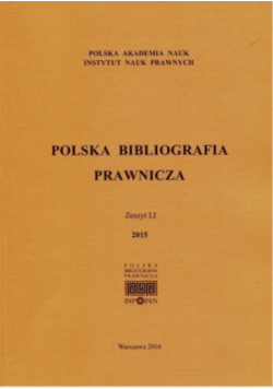 Polska Bibliografia Prawnicza Zeszyt LI