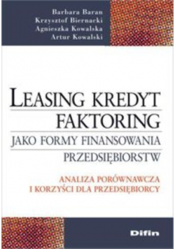 Leasing kredyt faktoring jako formy finansowania przedsiębiorstw