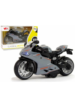Motocykl sportowy z napędem 1:12 szary