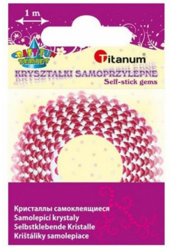 Taśma z kryształkami samoprzylepna 12mmx1m fuksja