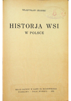 Histiorja wsi w Polsce 1929 r.