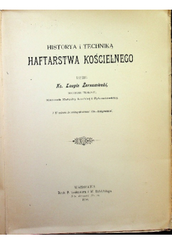Technika haftarstwa  kościelnego 1902 r.