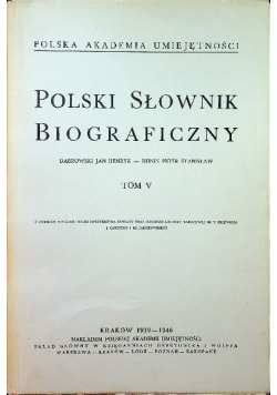 Polski słownik biograficzny tom V Reprint z ok 1946 r.
