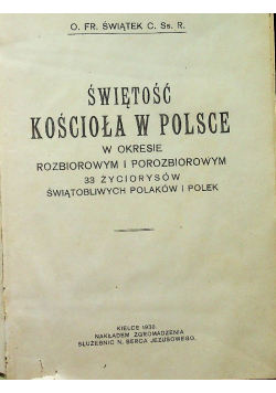 Świętość kościoła w Polsce w okresie rozbiorowym i porozbiorowym