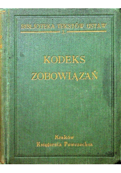 Kodeks zobowiązań 1937 r.