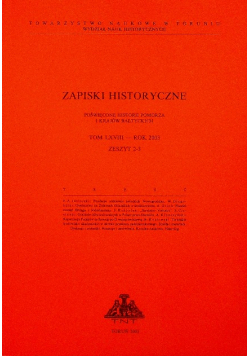 Zapiski Historyczne Pomorza Tom LXVIII Rok 2003