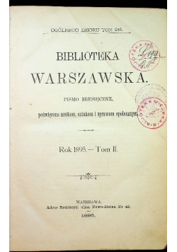 Biblioteka Warszawska rok 1895 tom II