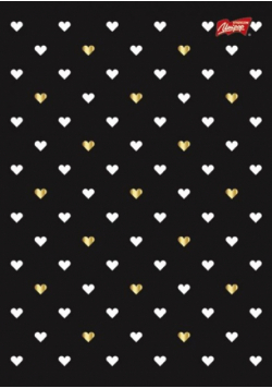 Zeszyt A5 w linie 60 kartek Golden Love 10 sztuk mix