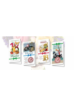 Karnet DL De Lux. Złocony 18 Urodziny MIX (10szt.)