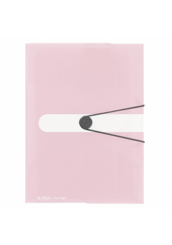 Teczka A4 z gumką PP trans. pastel różowy