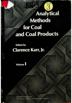 Analytical Methods for Coal and Coal Products Volume 1
