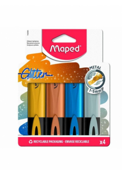 Zakreślacz Fluo Peps metaliczny brokat 4 kol MAPED