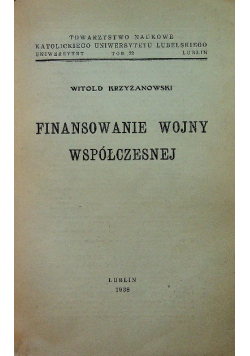 Finansowanie wojny współczesnej 1938 r.