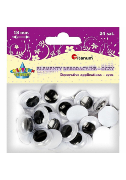 Oczy bez kleju i rzęs 18mm 24szt