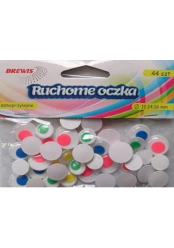 Ruchome oczka z kolorowymi źrenicami 44szt