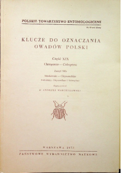 Klucze do oznaczania owadów Polski Część XIX Zeszyt 94b