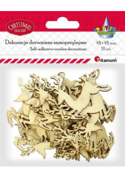 Drewniane renifery samoprzylepne 10szt