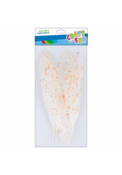 Piórka brokatowe tęcza 17-22cm