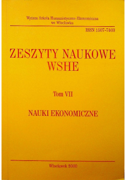 Zeszyty Naukowe WSHE Nauki ekonomiczne VII