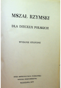 Mszał Rzymski dla Diecezji Polskich
