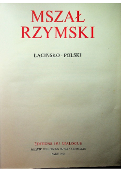 Mszał Rzymski łacińsko polski