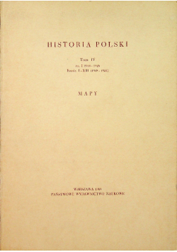 Historia Polski tom IV część 1 Mapy