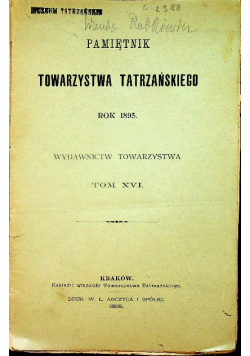 Pamiętnik towarzystwa tatrzańskiego rok 1895 1895 r.