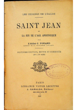 Saint Jean et la fin de l age apostolique 1922 r.