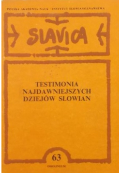 Testimonia najdawniejszych dziejów Słowian