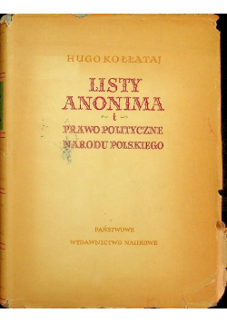 Listy Anonima i prawo polityczne Narodu Polskiego