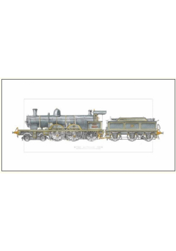 Karnet 12x23 G05 41A 034 + koperta Lokomotywa szar