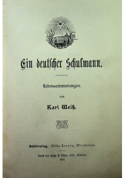 Ein deutscher Schulmann Lebenserinnerungen 1905r