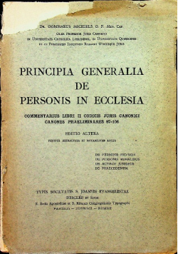Principia Generalia de Personis in Ecclesia