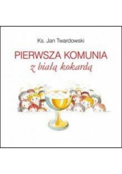 Pierwsza komunia z białą kokardą Twardowski