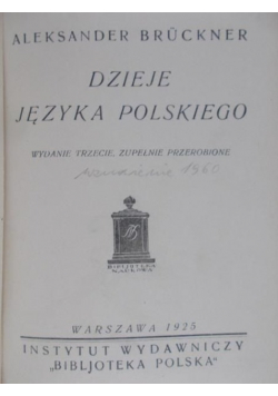 Dzieje Języka Polskiego 1925 r