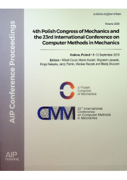 Volume 2239 4th Polish Congress of Mechanics and the 23rd International Conference on Computer Methods in Mechanics