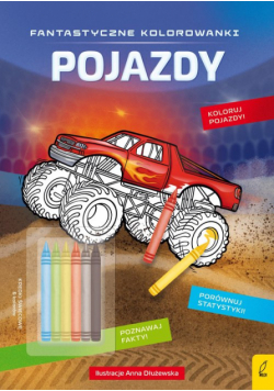 Fantastyczne kolorowanki z kredkami Pojazdy