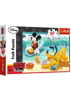 Myszka Miki i Przyjaciele Puzzle 30 Miki i Pluto na plaży Nowe