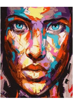 Malowanie po numerach - Kolorowy twarz 40x50cm