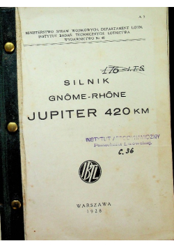 Silnik gnome rhone jupiter 420 km 1928 r.