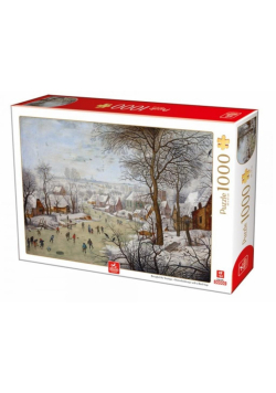 Puzzle 1000 Zimowy krajobraz z wioską w tle