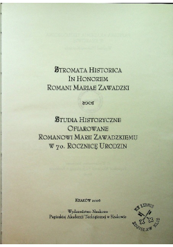 Stromata Historica in Honorem Romani Marie Zawadzki