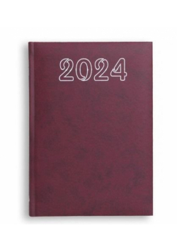 Terminarz 2024 A5 dzienny Standard - bordowy