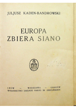 Europa zbiera siano 1927 r