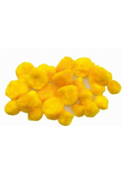 Pompony puszyste żółte 24szt